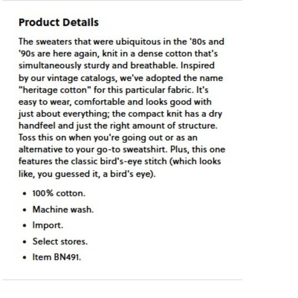 J. Crew Heritage cotton sweater in bird's-eye stitch L - Picture 6 of 10